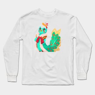 Cute Peacock Drawing Long Sleeve T-Shirt
